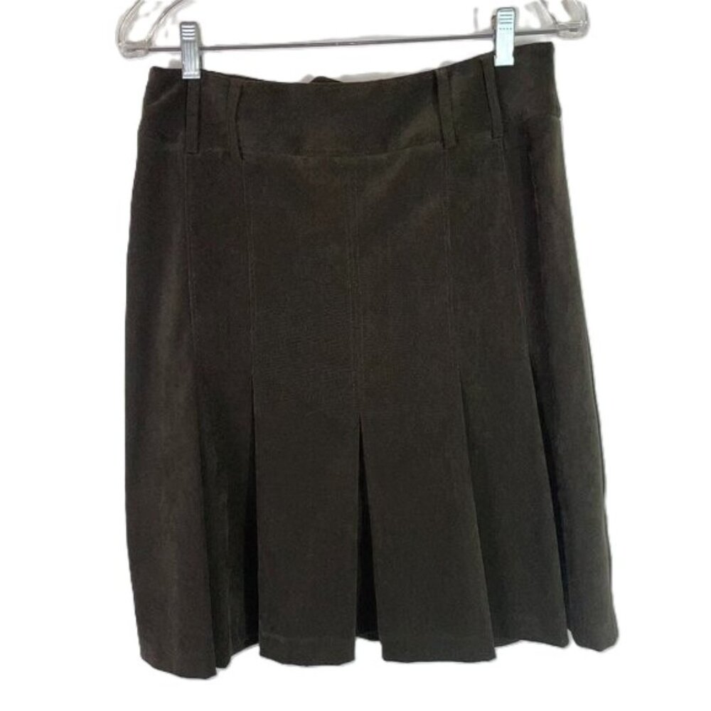 Reitmans Vintage Brown Pleated Skirt Soft Brushed Stretch Stretch Size 10/11
